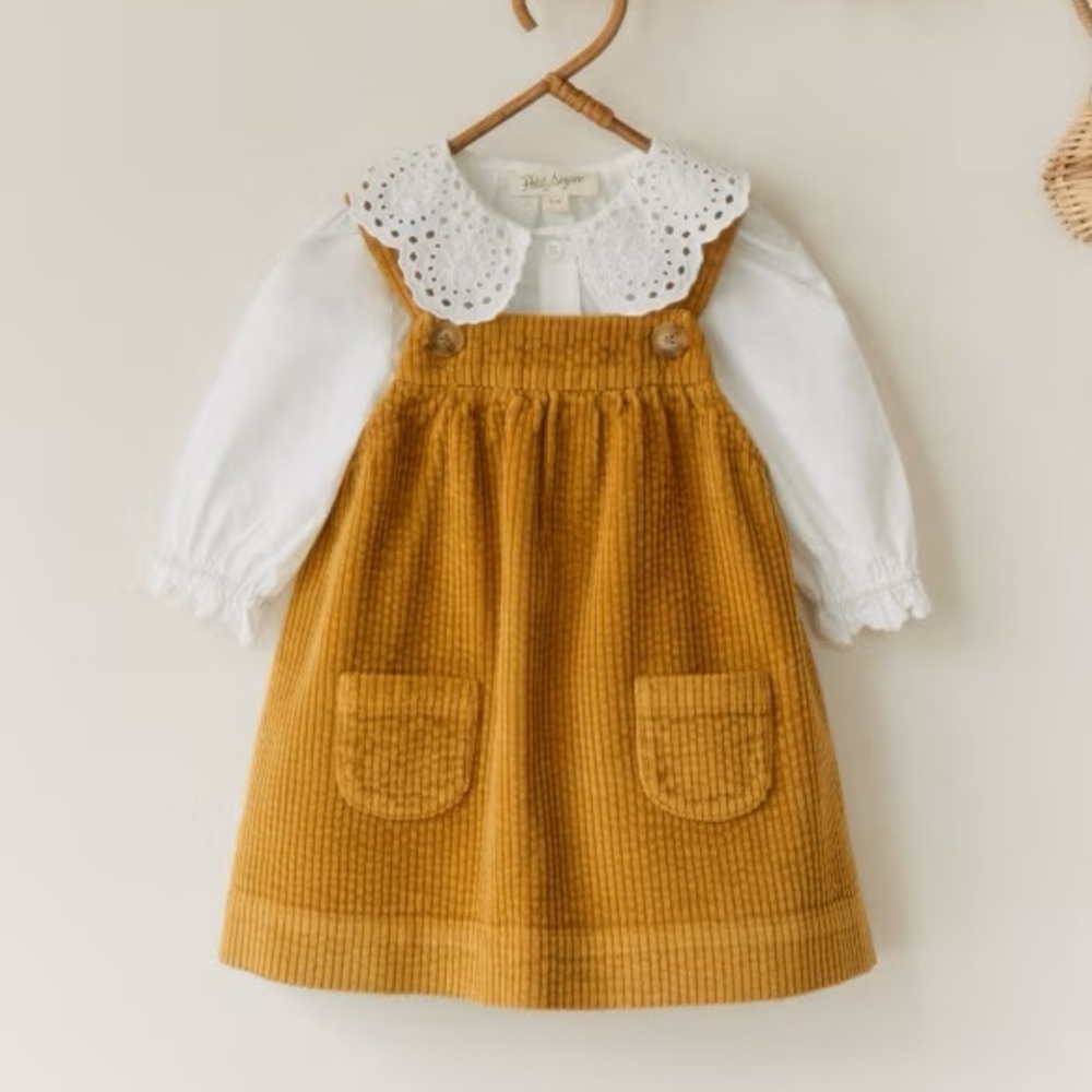 Sezane Gigi Dress Bébé Ochre - Size 24M